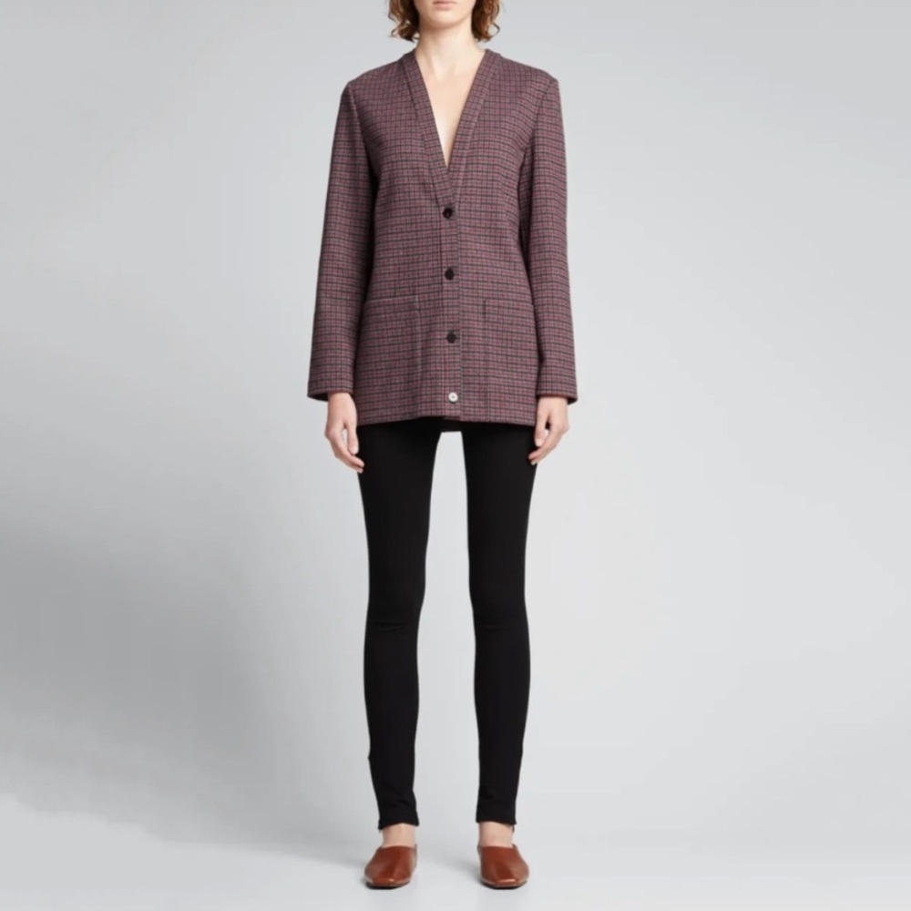 THEORY Collins Knit Slit Cardigan Jacket Houndstooth Medium